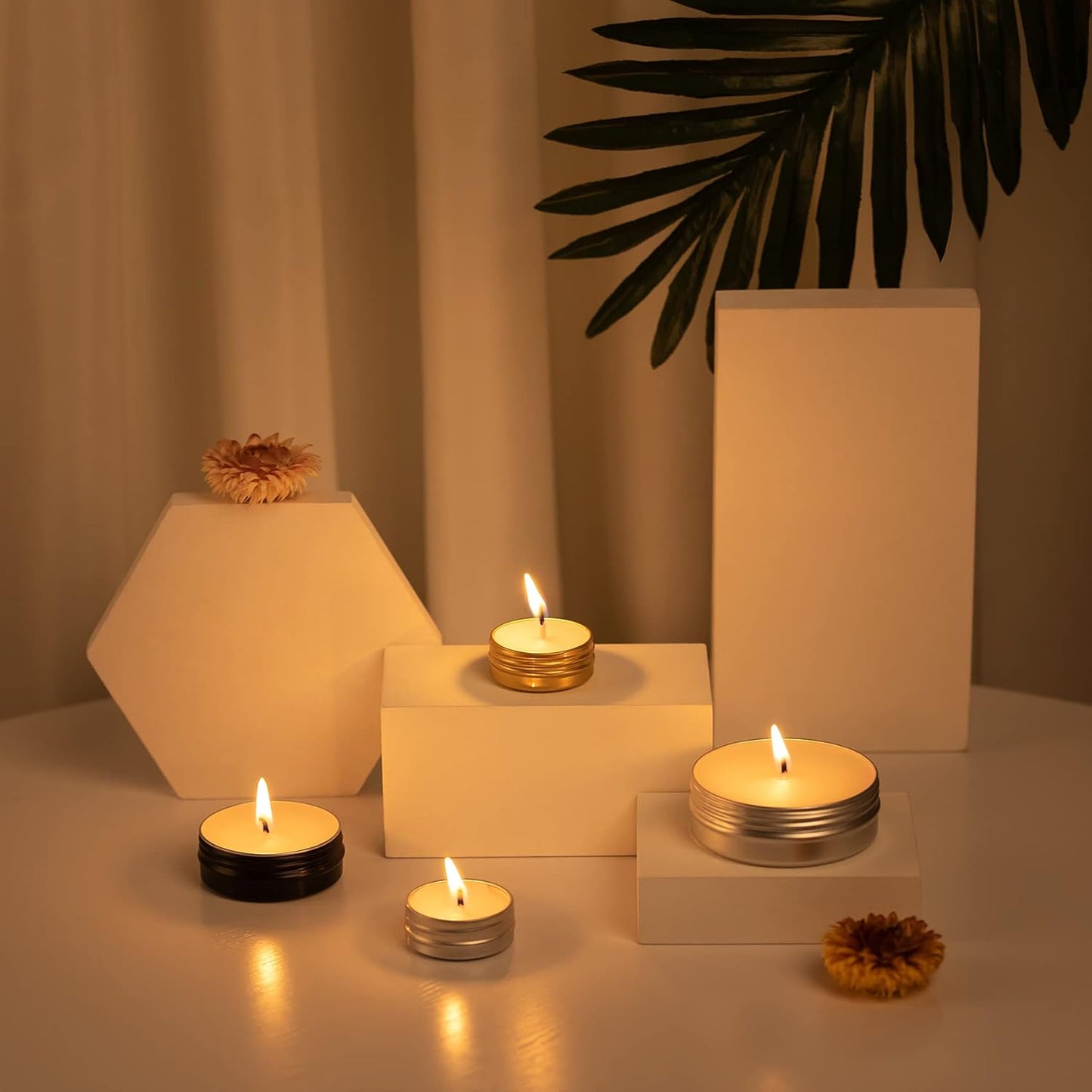 270pcs 0.5 oz Aluminum Tin Jars with Screw Lid and Labels - Bulk Packaging (Black)