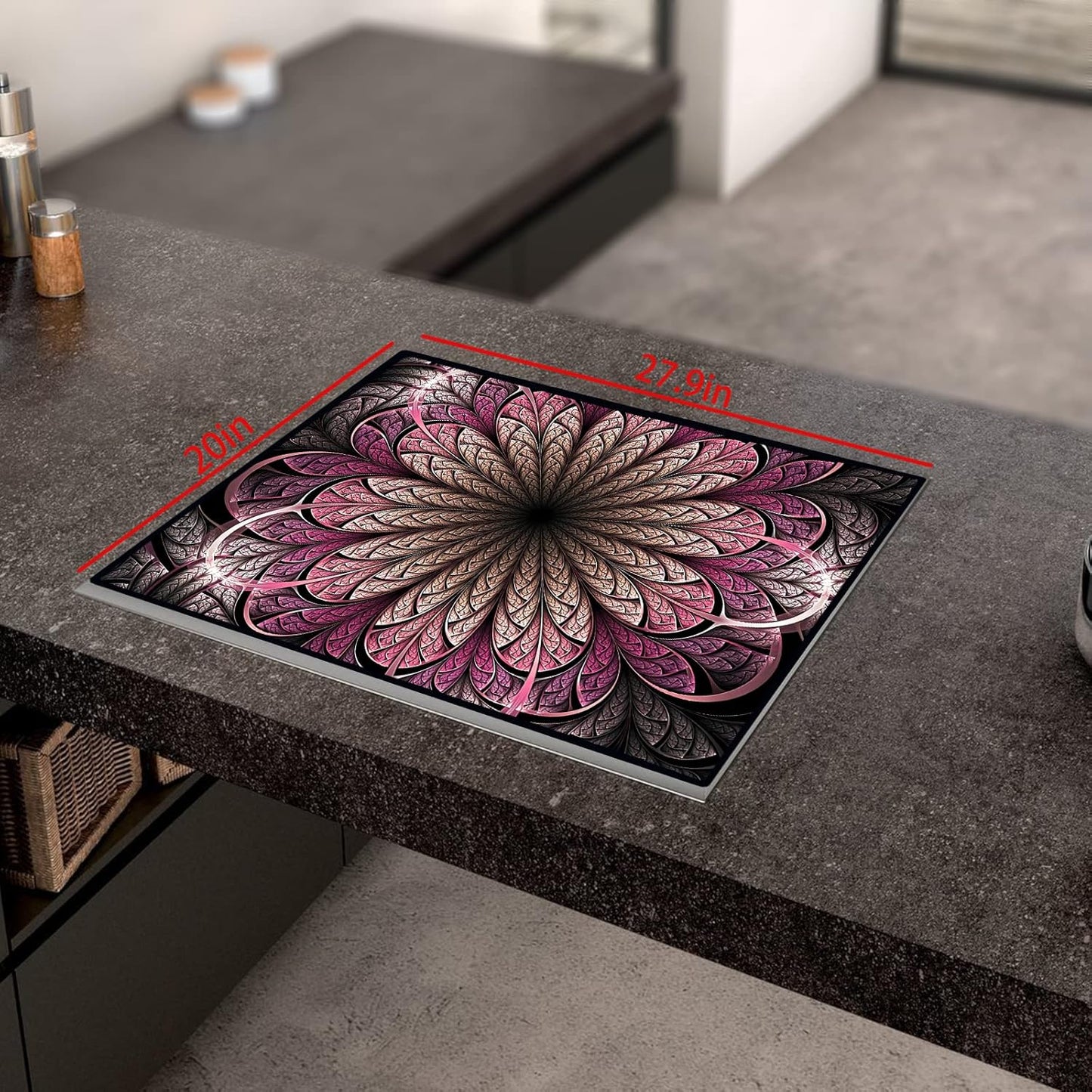 27.9x20 Electric Stove Cover Glass Top Protector with Anti-Slip Coating for Flat Top Stoves - Expand Usable Space with Natural Rubber - Gbehee