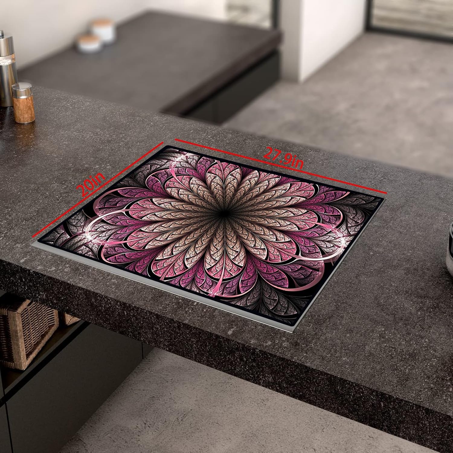 27.9x20 Electric Stove Cover Glass Top Protector with Anti-Slip Coating for Flat Top Stoves - Expand Usable Space with Natural Rubber - Gbehee