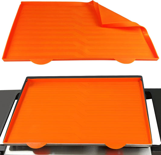 28-Inch Orange Silicone Griddle Mat for Blackstone Griddle - Heavy Duty Food Grade Mat to Protect from Rodents, Insects, Debris, Rust - All Season Cooking Cover