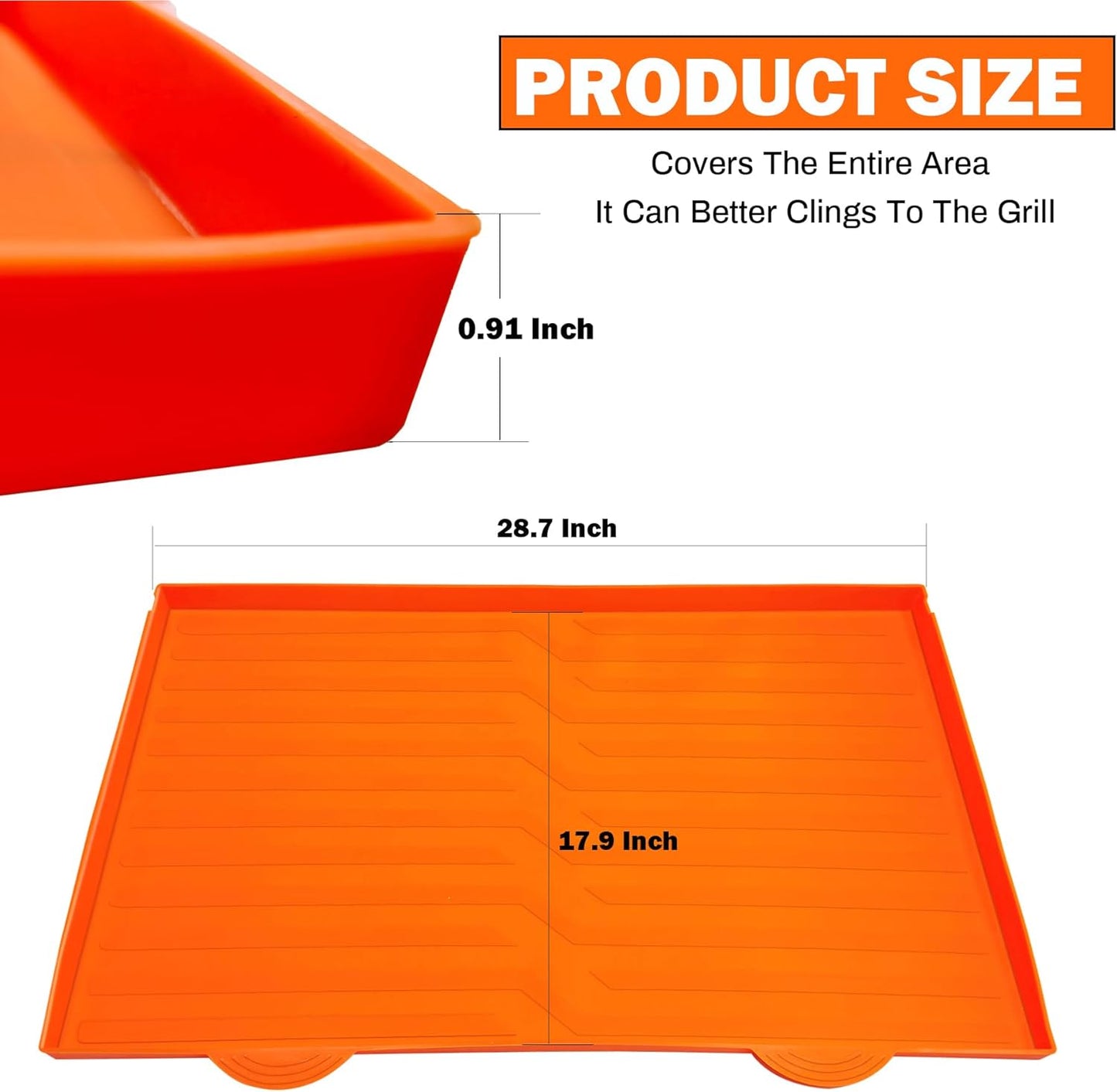 28-Inch Orange Silicone Griddle Mat for Blackstone Griddle - Heavy Duty Food Grade Mat to Protect from Rodents, Insects, Debris, Rust - All Season Cooking Cover