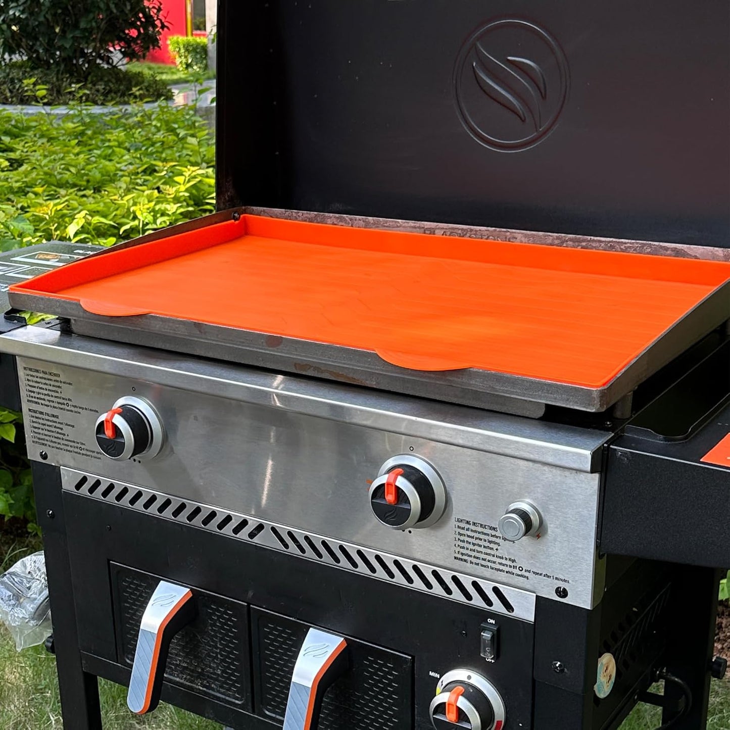 28-Inch Orange Silicone Griddle Mat for Blackstone Griddle - Heavy Duty Food Grade Mat to Protect from Rodents, Insects, Debris, Rust - All Season Cooking Cover