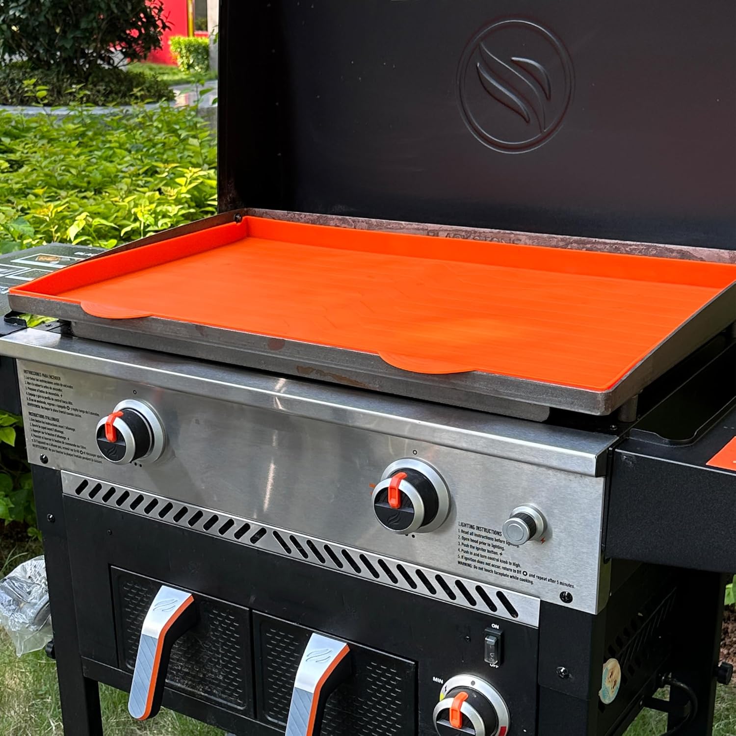 28-Inch Orange Silicone Griddle Mat for Blackstone Griddle - Heavy Duty Food Grade Mat to Protect from Rodents, Insects, Debris, Rust - All Season Cooking Cover