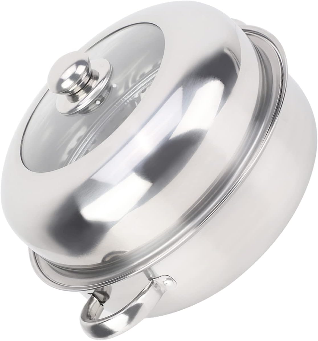 28CM Stainless Steel Single Layer Stockpot Hotpot Food Steamer Pot Cookware Household Cooking - Durable Stainless Steel 28CM Hotpot Stockpot for Home Cooking