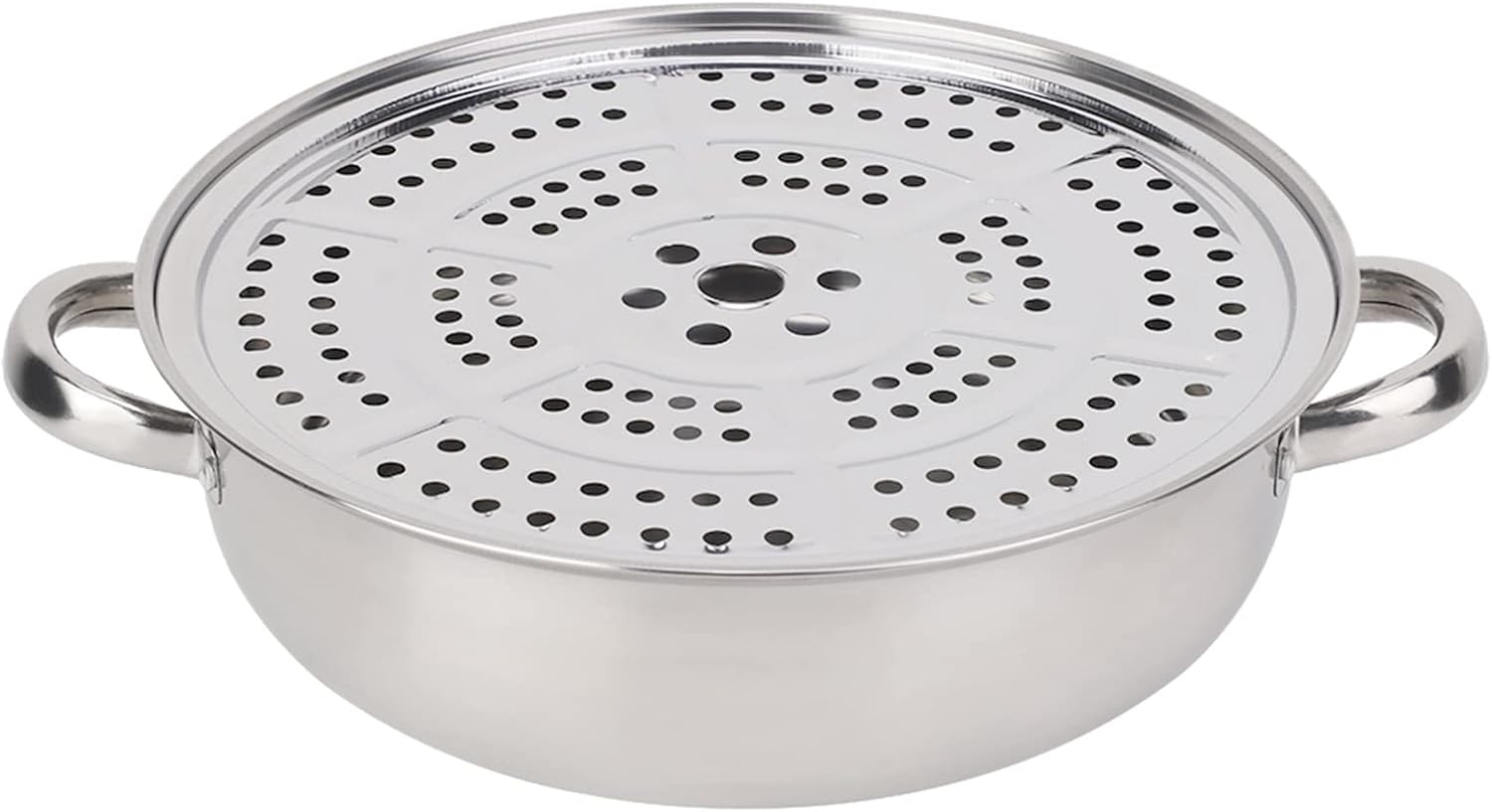 28CM Stainless Steel Single Layer Stockpot Hotpot Food Steamer Pot Cookware Household Cooking - Durable Stainless Steel 28CM Hotpot Stockpot for Home Cooking