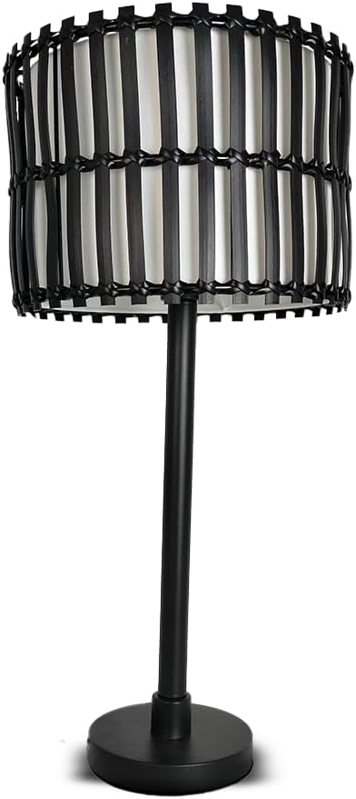 29.25'' Tropical Table Lamp Black - Weather Resistant for Indoor/Outdoor Use - Ideal for Living Rooms, Decks, Patios, Porches