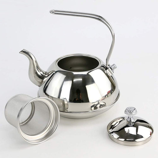 2L Stainless Steel Whistling Tea Kettle with Handle for Camping and Hiking
