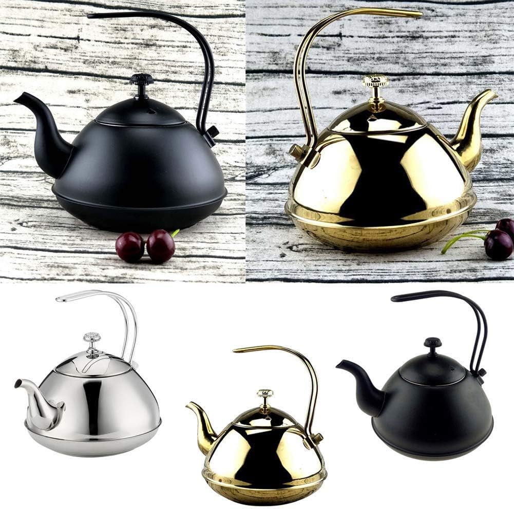 2L Stainless Steel Whistling Tea Kettle with Handle for Camping and Hiking