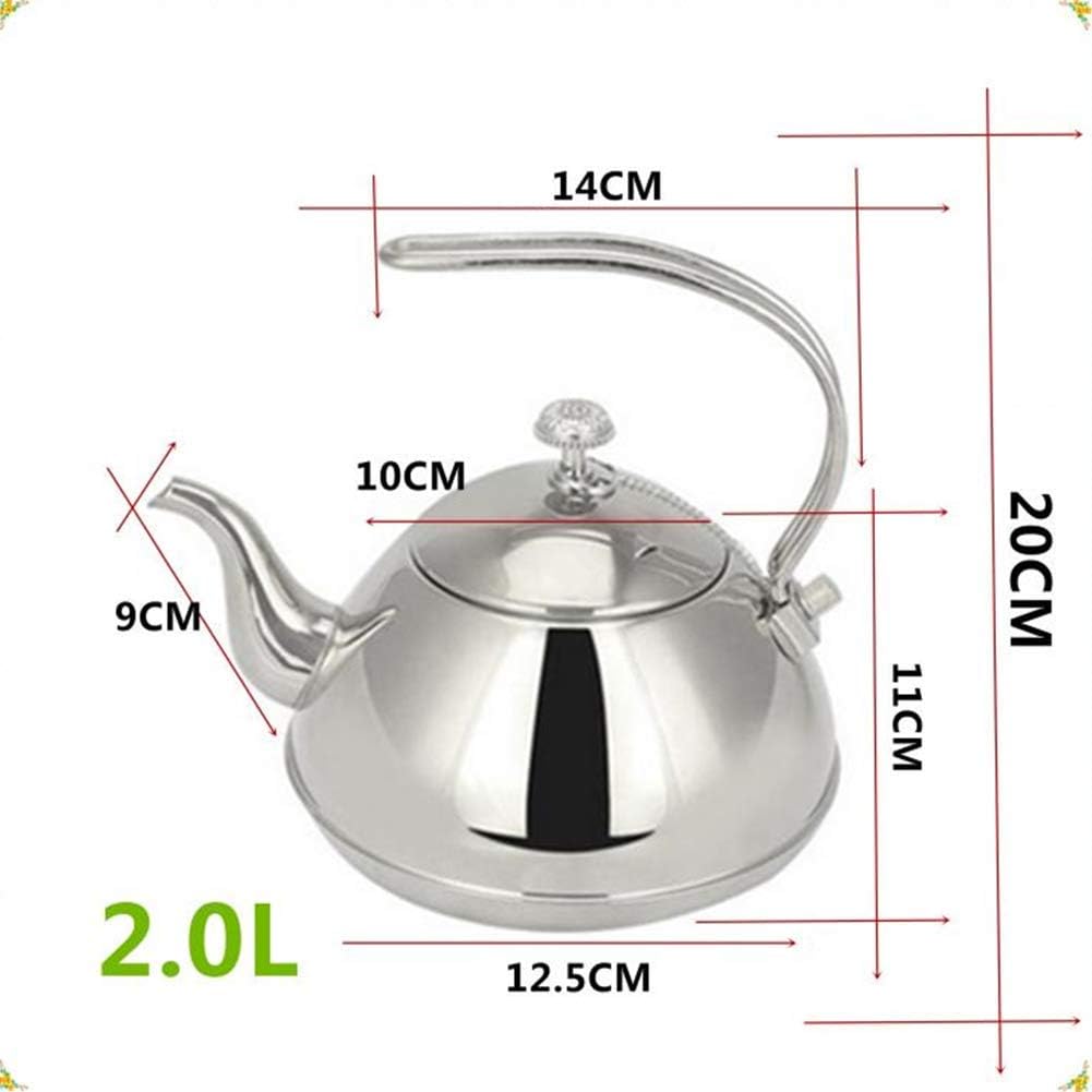 2L Stainless Steel Whistling Tea Kettle with Handle for Camping and Hiking