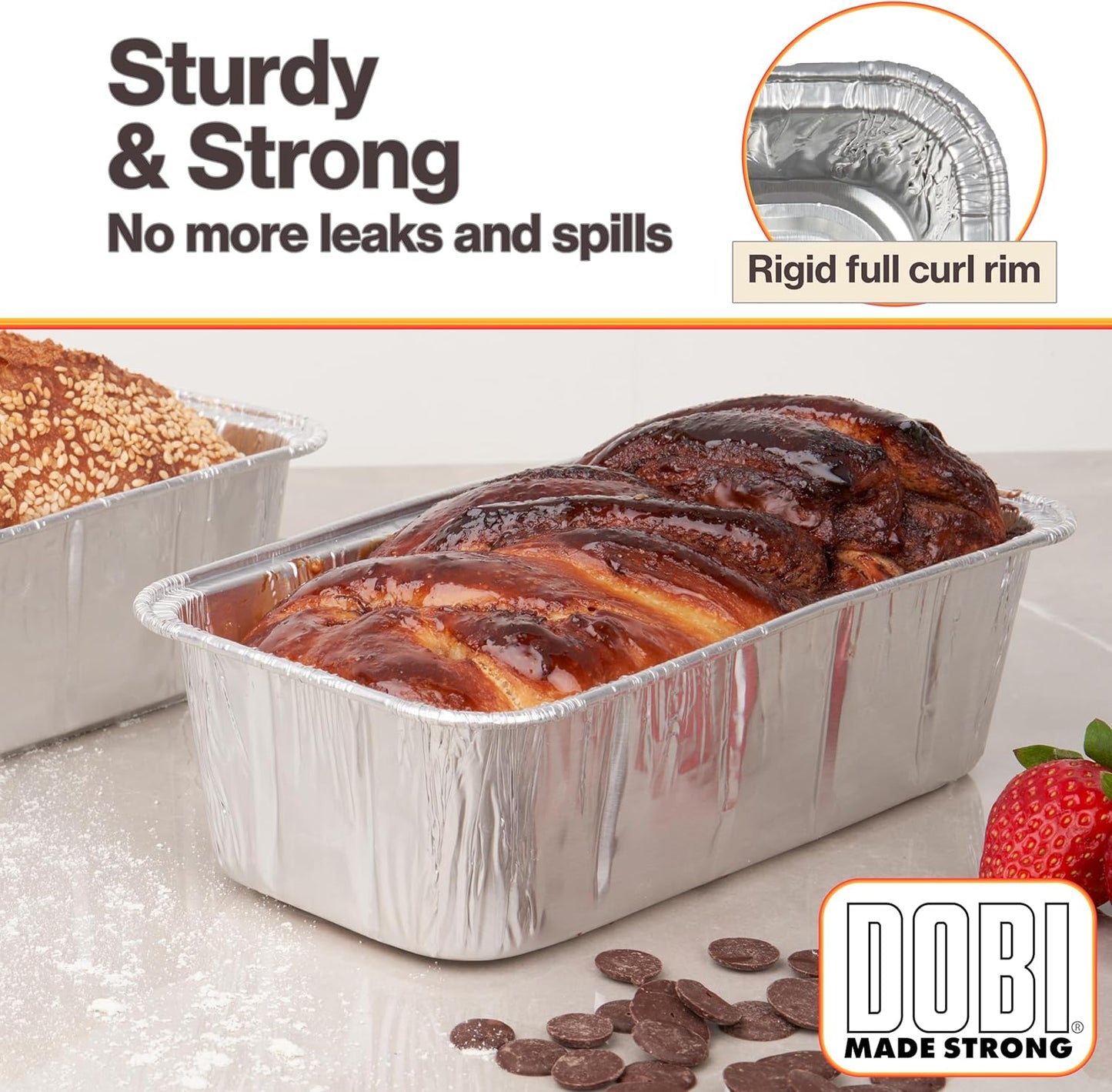 2LB Disposable Aluminum Foil Bread Loaf Pans (30 Pack) - Strong Baking Tins for Homemade Bread, Side Dishes, Lasagna - 8.5" x 4.5" x 2.5