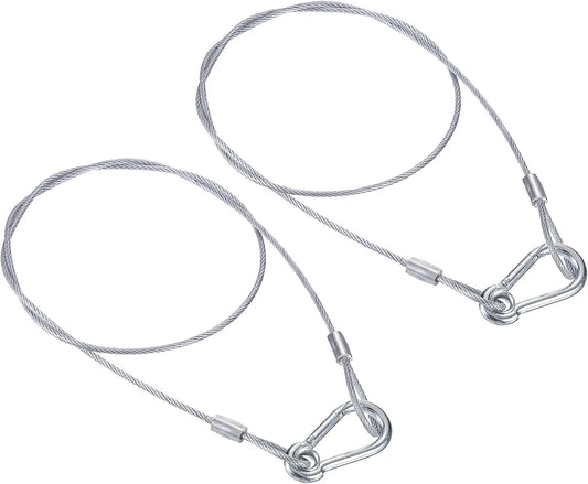 2Pack PATIKIL 31.5" Stainless Steel Safety Cable with Double Loops and Hook for Stage Lighting and Luggage - Flexible 2.5mm Security Wire Rope