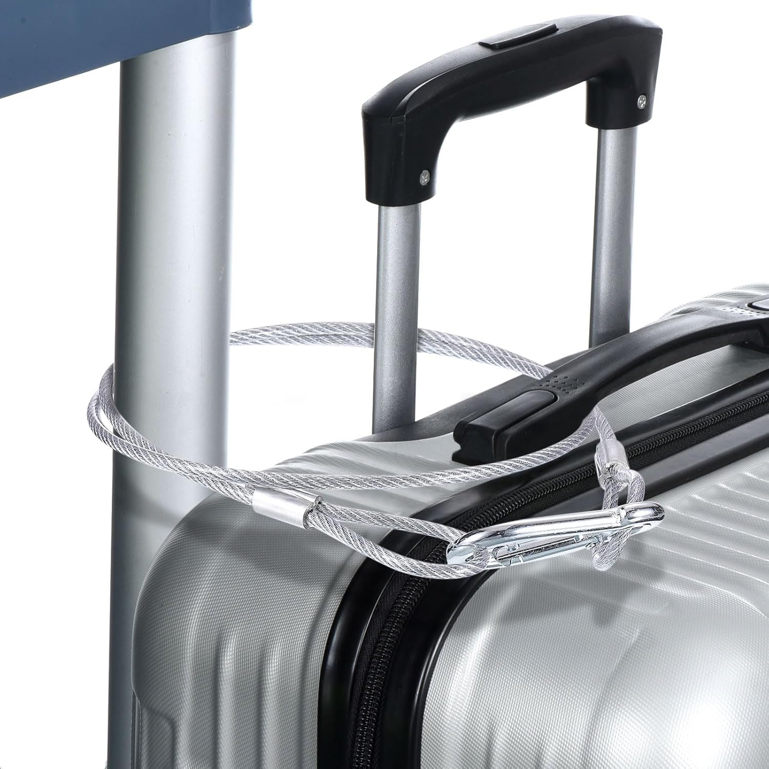 2Pack PATIKIL 31.5" Stainless Steel Safety Cable with Double Loops and Hook for Stage Lighting and Luggage - Flexible 2.5mm Security Wire Rope