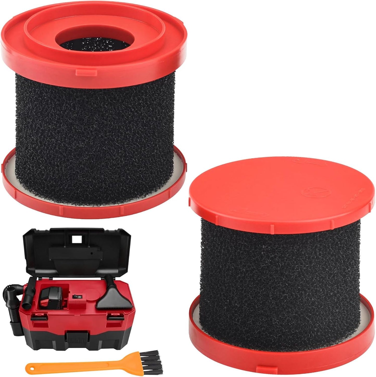 2Pack ZHIXING Foam Wet Filter Compatible with Milwaukee Wet/Dry Vacuums 0880-20, 0960-20, 0970-20