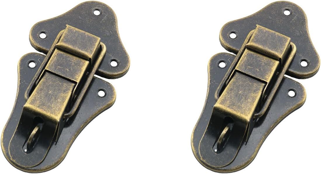 2PCS 95mm Antique Brass Furniture Hasp Lock for Wine Box Jewellery Tool Cabinet