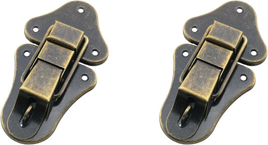 2PCS 95mm Antique Brass Furniture Hasp Lock for Wine Box Jewellery Tool Cabinet