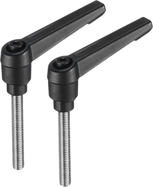2pcs Adjustable Clamping Lever Handle M6 x 45mm Stainless Steel Male Threaded Stud Hand Knobs with Locking Lever