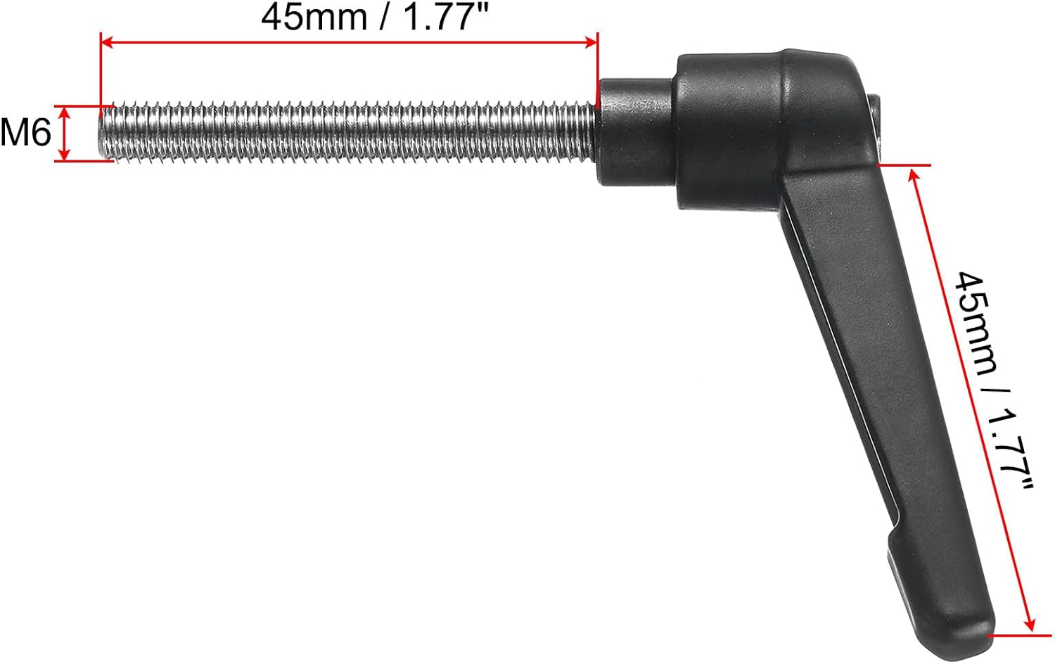 2pcs Adjustable Clamping Lever Handle M6 x 45mm Stainless Steel Male Threaded Stud Hand Knobs with Locking Lever