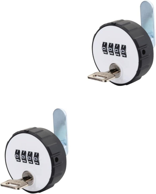 2pcs Combination Cam Lock Single Cylinder Deadbolt File Cabinet Lock - Dial Number Anti Padlock for Adults - Portable Wardrobe Steel Locks