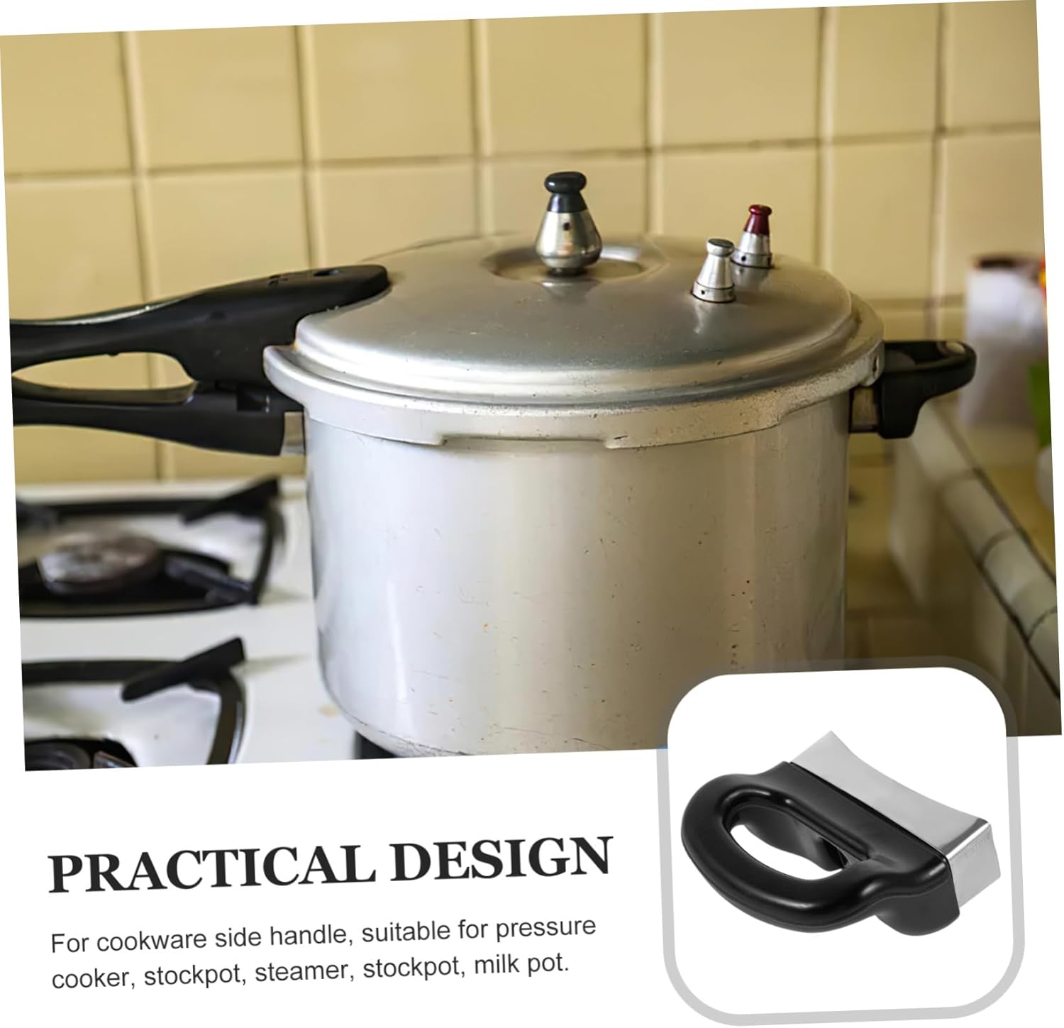 2pcs Detachable Pressure Cooker Handles - Replacable Pot Grip for Pressure Pots, Woks, Hot Pots - Ergonomic Plastic Design