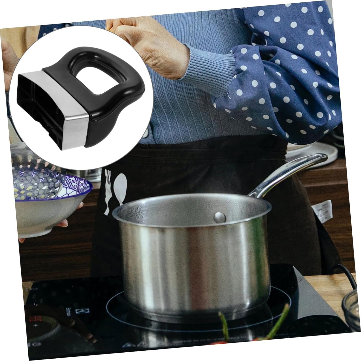 2pcs Detachable Pressure Cooker Handles - Replacable Pot Grip for Pressure Pots, Woks, Hot Pots - Ergonomic Plastic Design