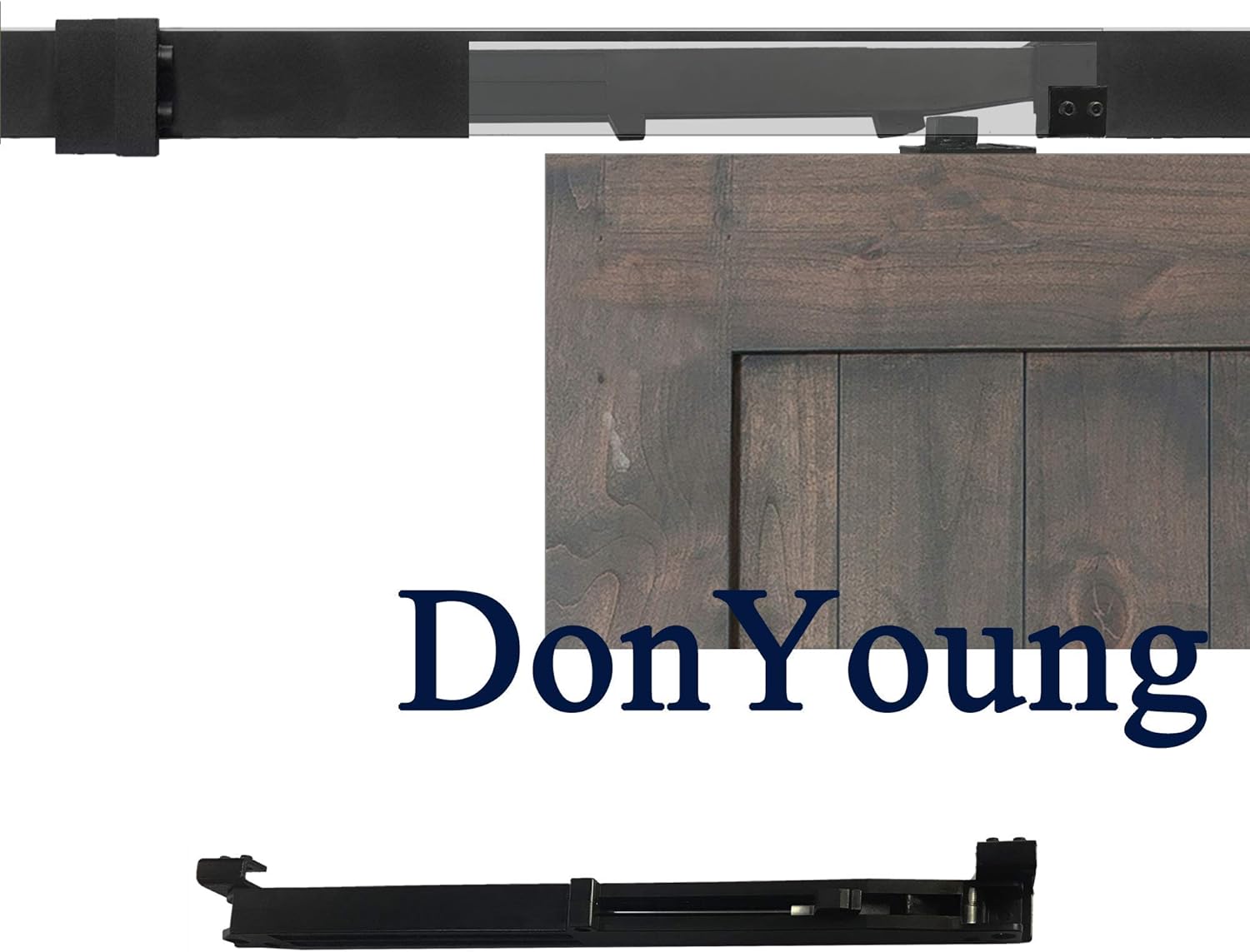2PCS DonYoung Barn Door Soft Close Mechanism Spring Buffer Damper - Upgraded Hole-Free Version - Sliding Barn Door Hardware for 70-160 lb Doors - Adjustable Stoppers & Actuator Spacers