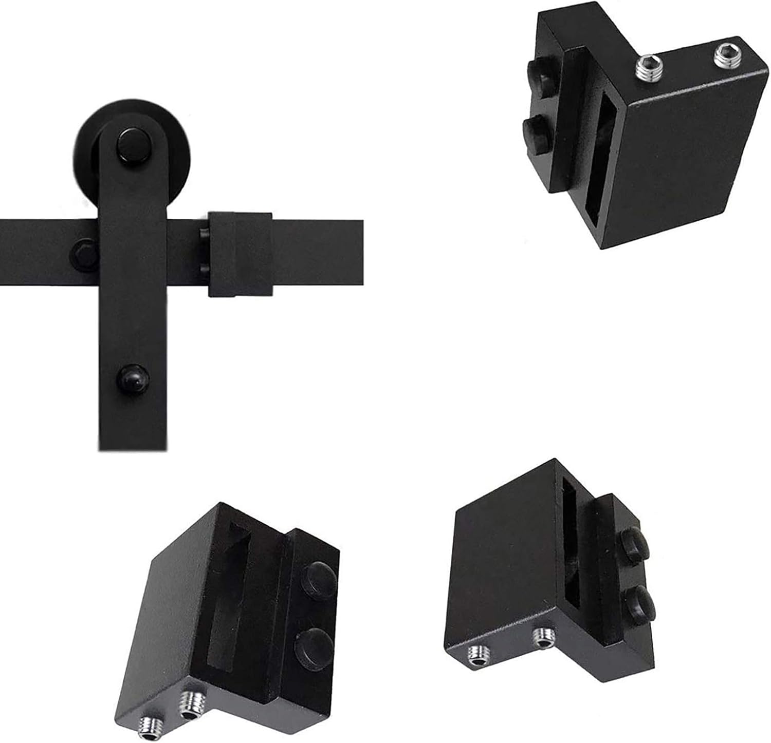 2PCS DonYoung Barn Door Stopper for Sliding Barn Door Flat Track - Replacement Hardware Accessories (Fits Track Width 1-7/16 in-1-5/8 in, Thickness 1/4 in)