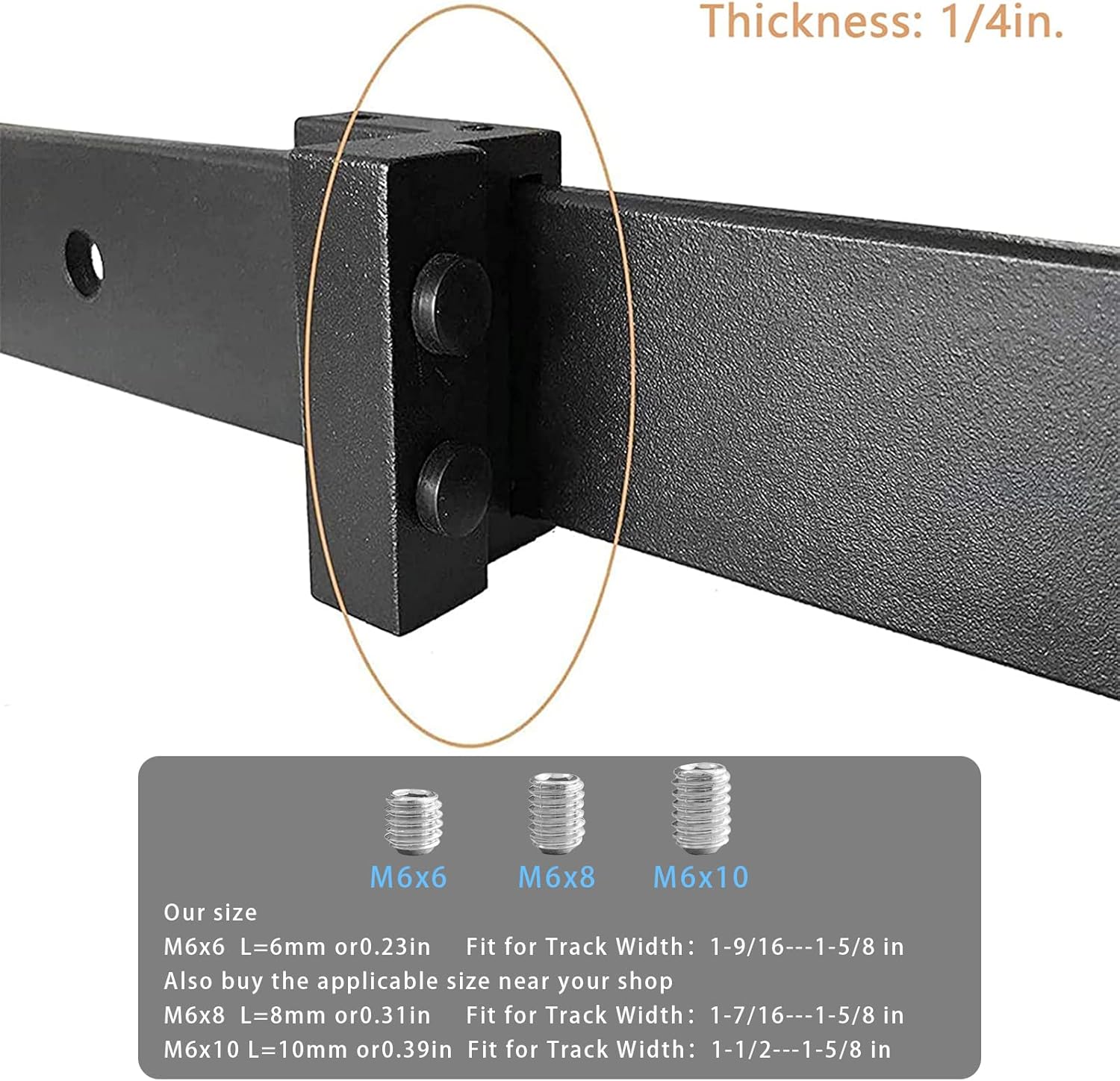 2PCS DonYoung Barn Door Stopper for Sliding Barn Door Flat Track - Replacement Hardware Accessories (Fits Track Width 1-7/16 in-1-5/8 in, Thickness 1/4 in)