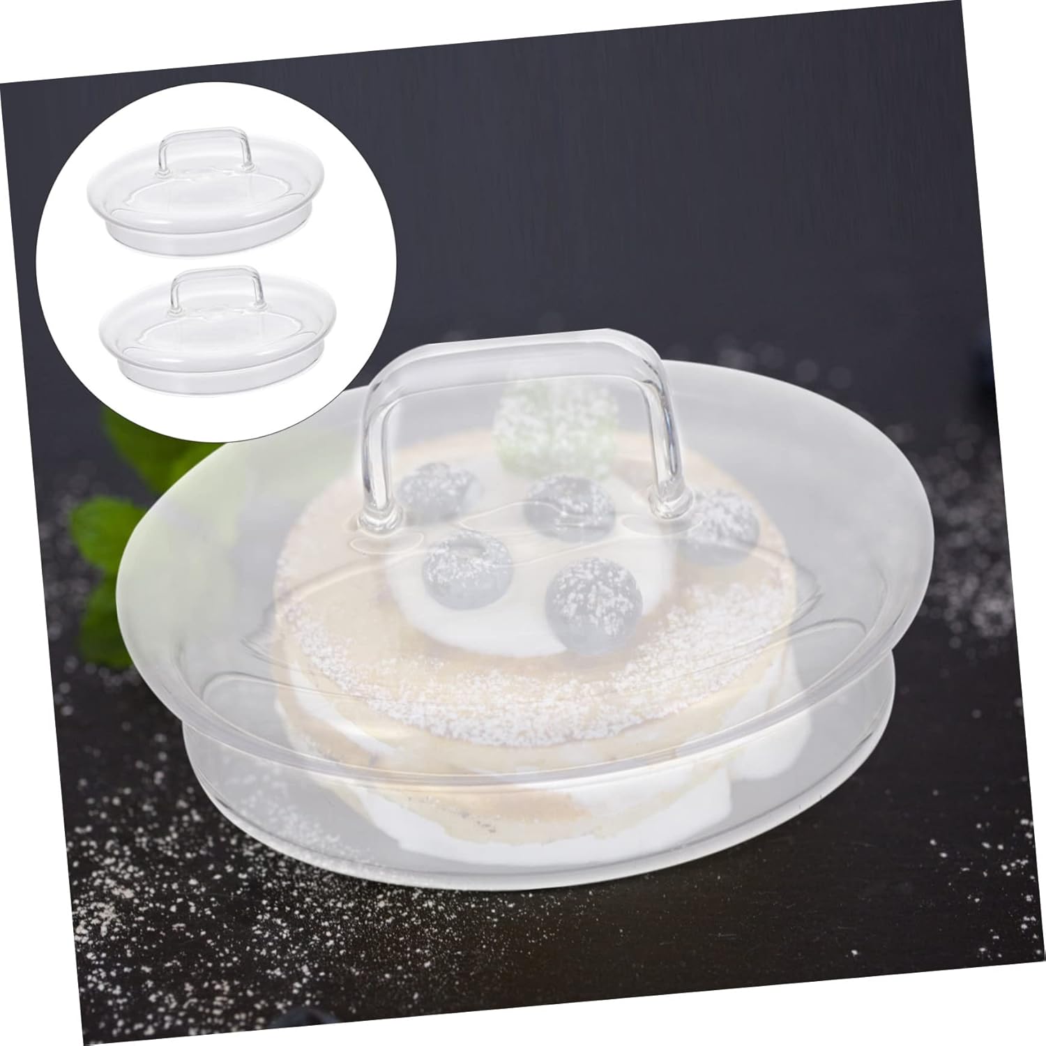 2pcs Easy-to-Install Replacement Glass Canister Jar Lids for Cookie Jars