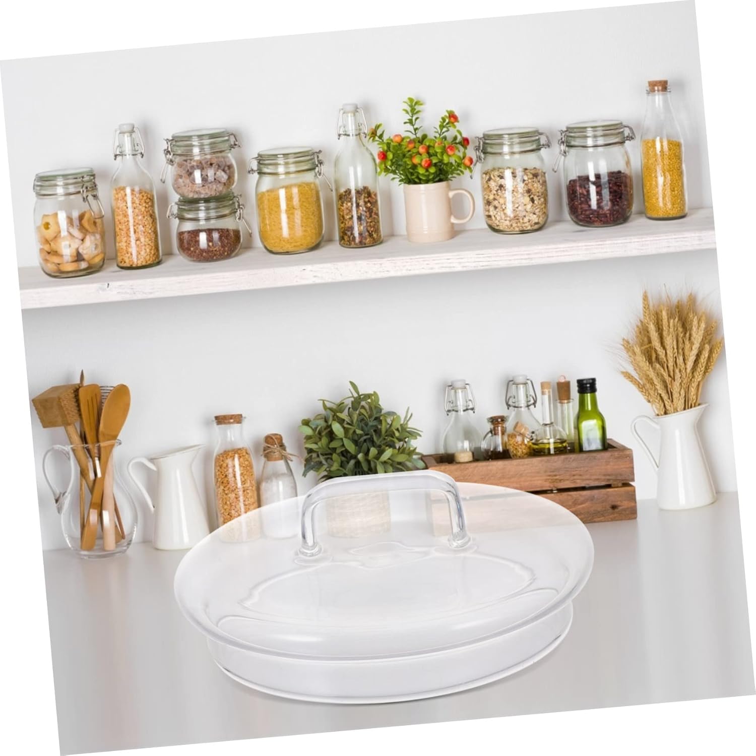 2pcs Easy-to-Install Replacement Glass Canister Jar Lids for Cookie Jars