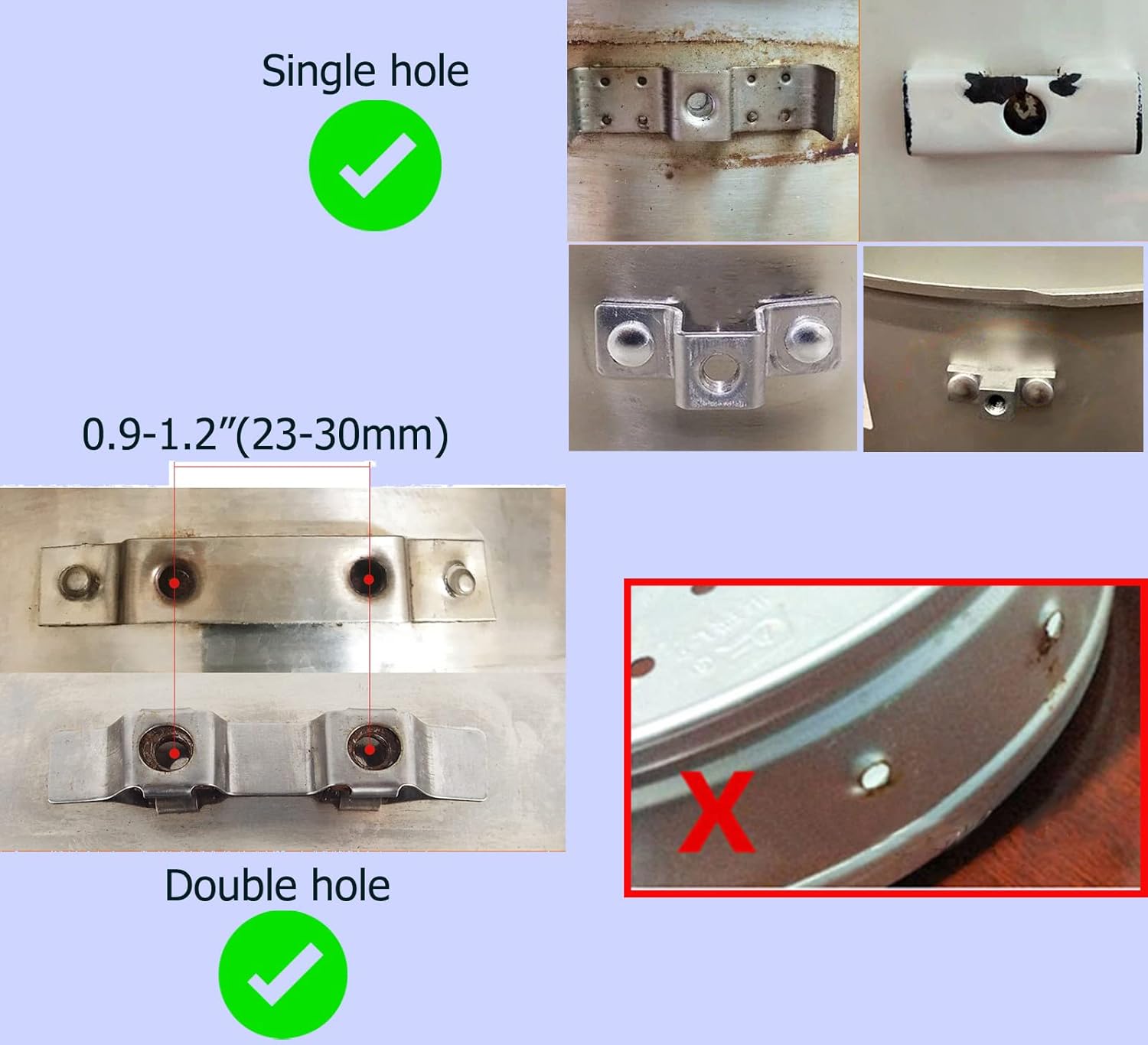 2PCS Replacement Cookware Handles for Pressure Pans, 2.6 Inch Long, Fits 2 or 1 Hole Types - XATDOMESD