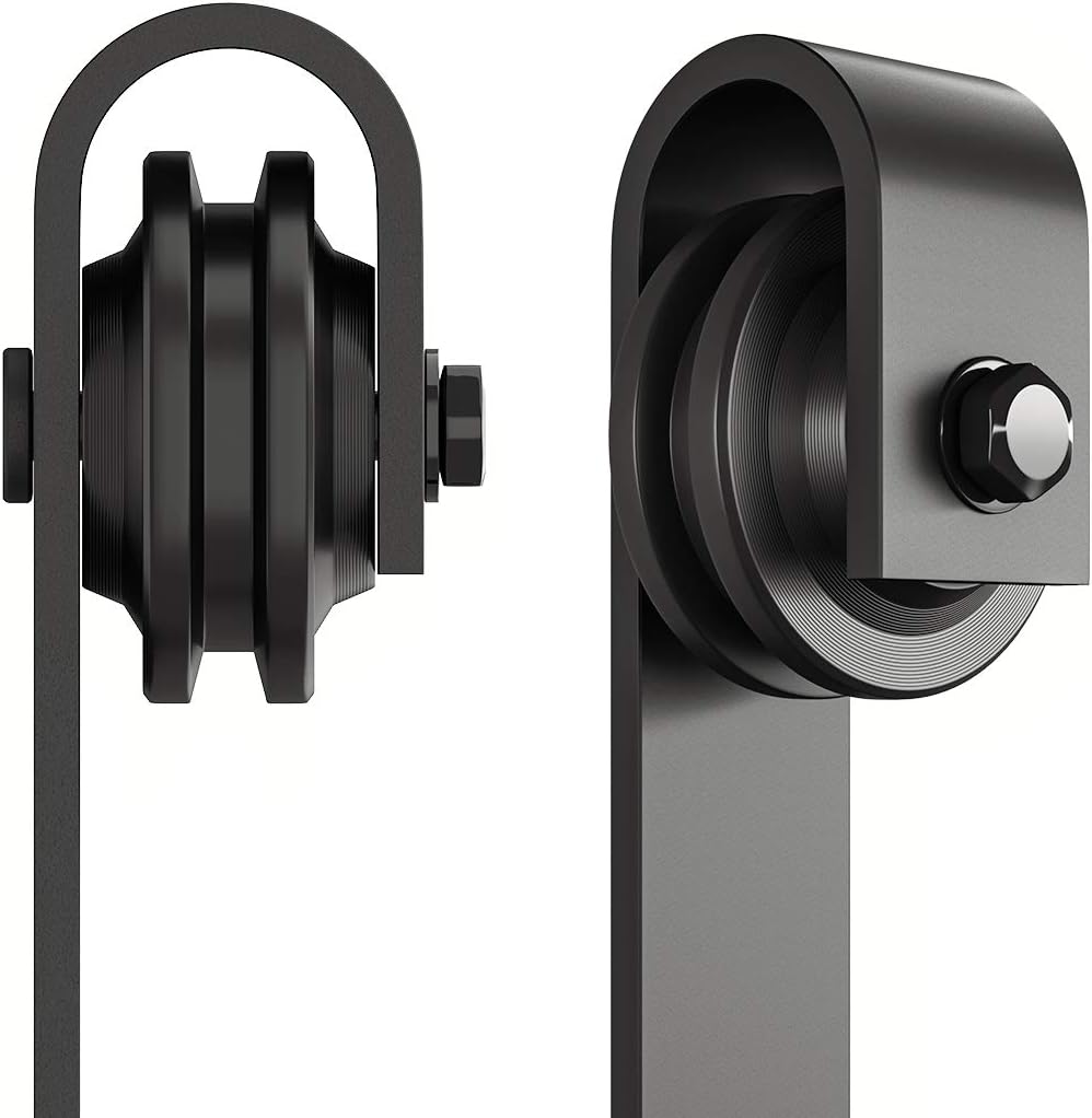 2pcs SMARTSTANDARD Black Sliding Barn Door Hardware Hangers - J Shape - WildKart