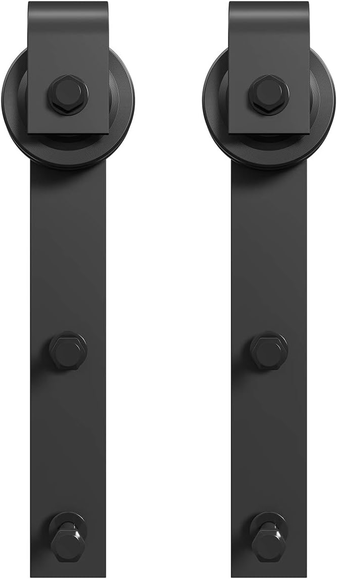 2pcs SMARTSTANDARD Black Sliding Barn Door Hardware Hangers - J Shape - WildKart