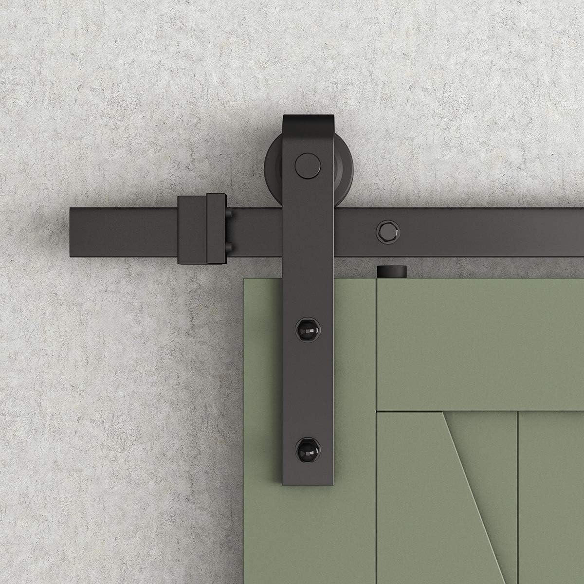 2pcs SMARTSTANDARD Black Sliding Barn Door Hardware Hangers - J Shape - WildKart