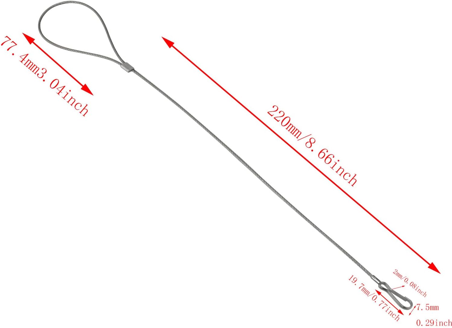 2pcs Stainless Steel Adjustable Gate Latch Cable Pull - Ideal for Metal & Wooden Fences, Garden Backyard Doors - Silver