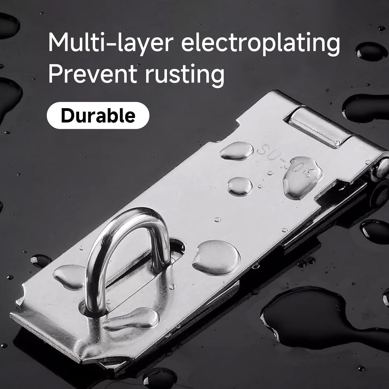 2PCS Stainless Steel Padlock Latch Lock with Extra Thick Hasp, Brushed Finish for Door Shed Cabinet Barn (3 inch Sliver)