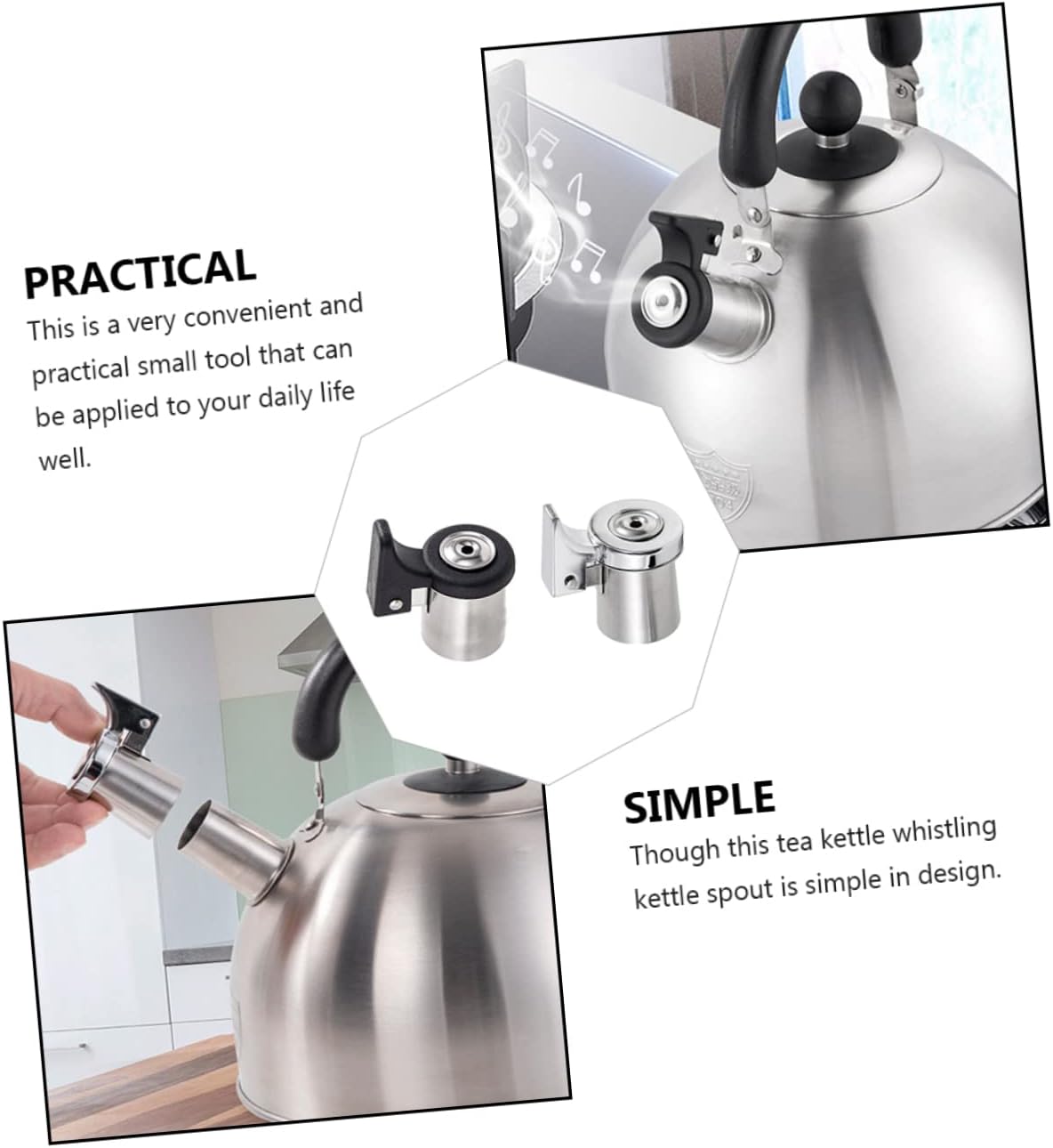 2pcs Stainless Steel Tea Kettle Whistle Replacements - Stovetop Kettle Accessories