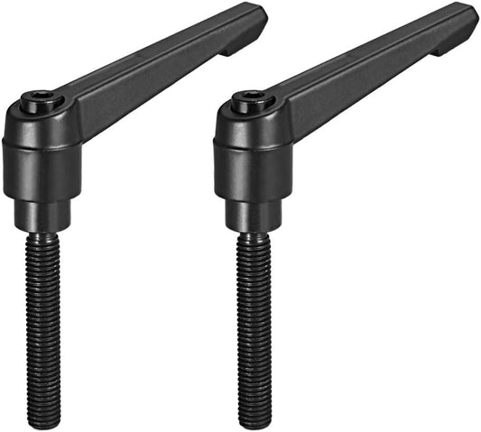2pcs uxcell M10 x 60mm Adjustable Clamping Lever Handle Ratchet Male Threaded Stud Knobs