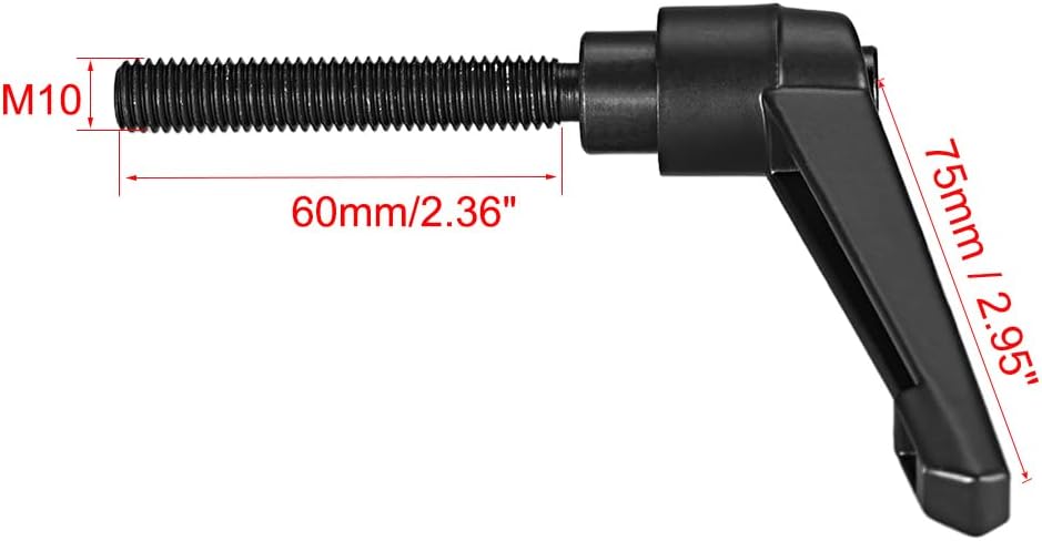 2pcs uxcell M10 x 60mm Adjustable Clamping Lever Handle Ratchet Male Threaded Stud Knobs