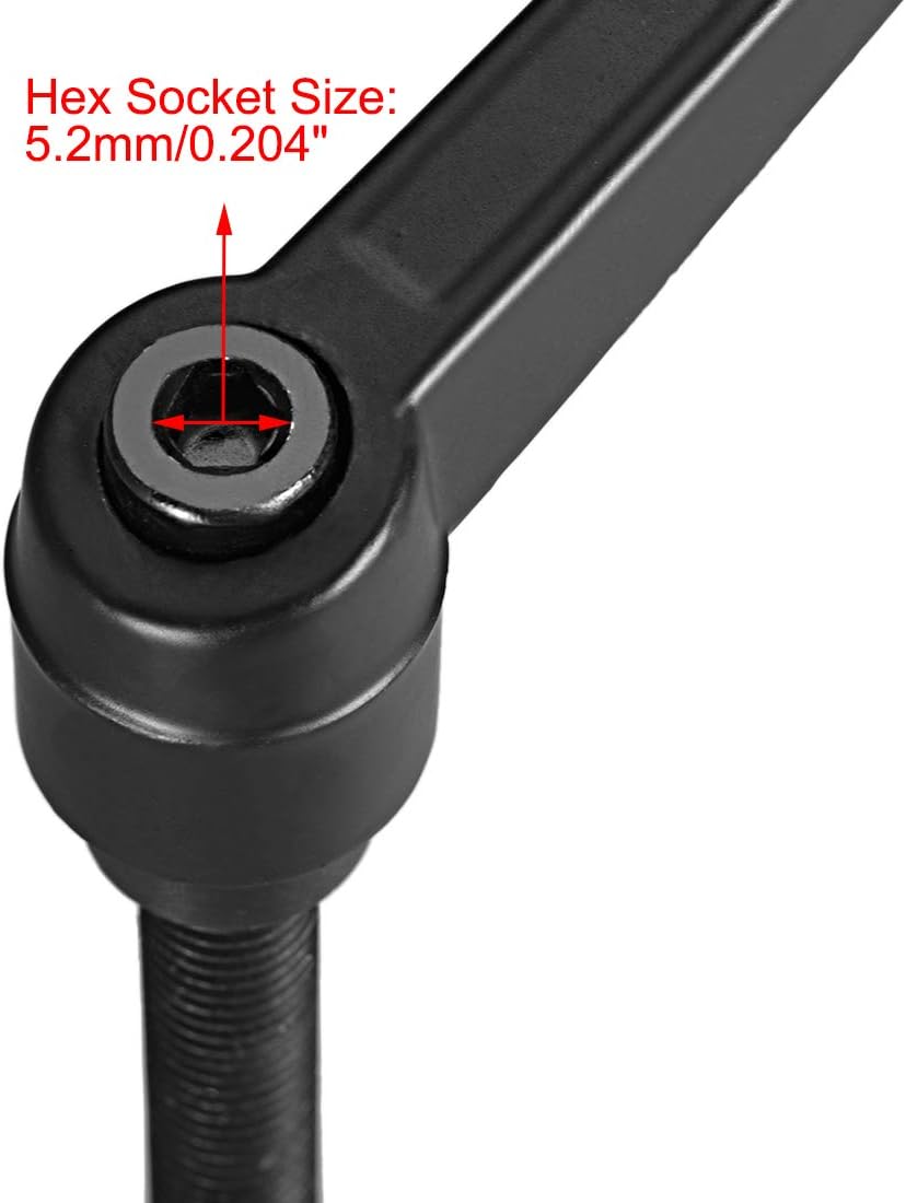 2pcs uxcell M10 x 60mm Adjustable Clamping Lever Handle Ratchet Male Threaded Stud Knobs