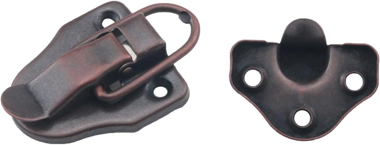 2PCS Vintage Red Bronze Box Toggle Latch with Padlock Hole for Jewelry Boxes and Cabinets