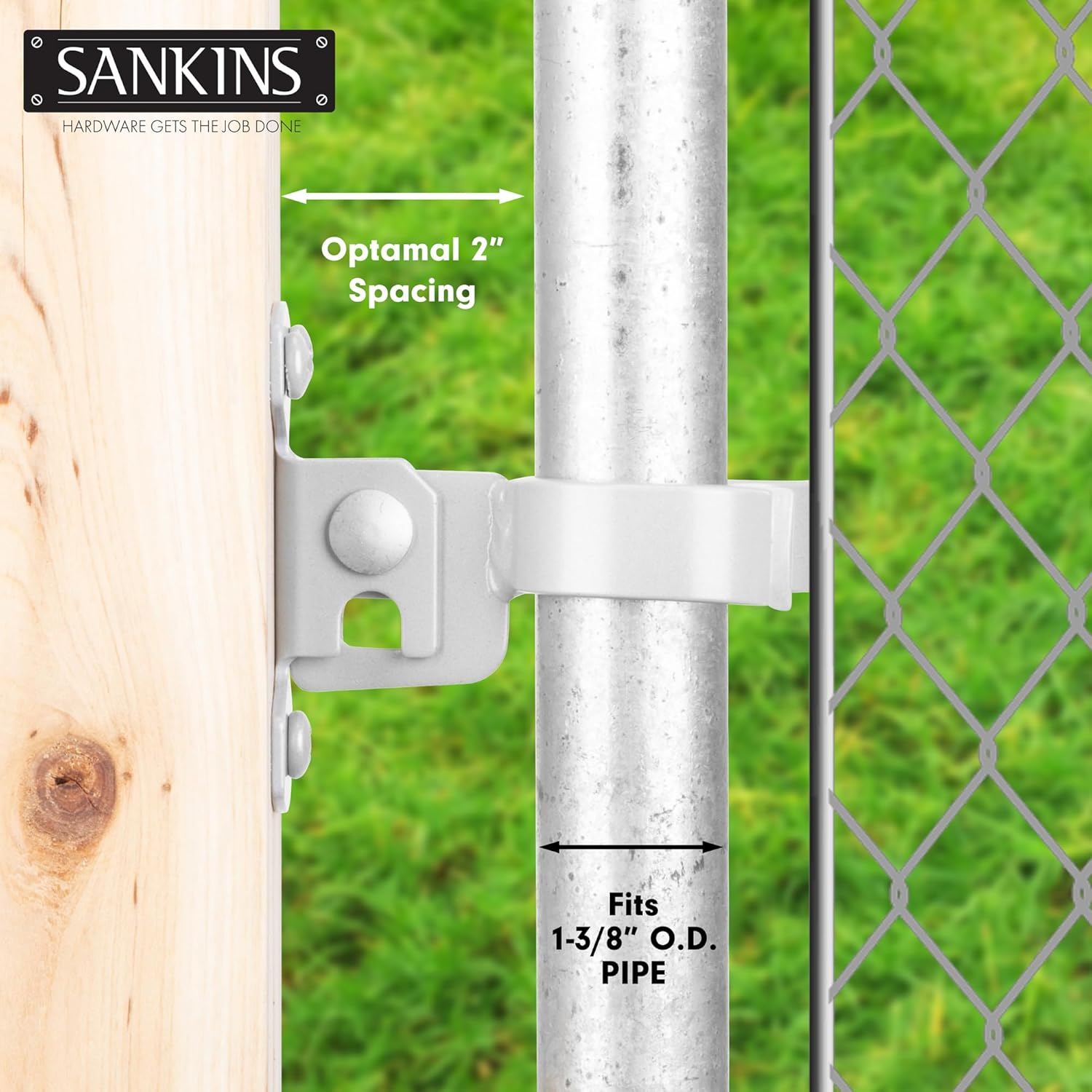 2pcs Wall Mount Chain Link Fork Gate Latch Flat Back - Padlock Hole, Silver