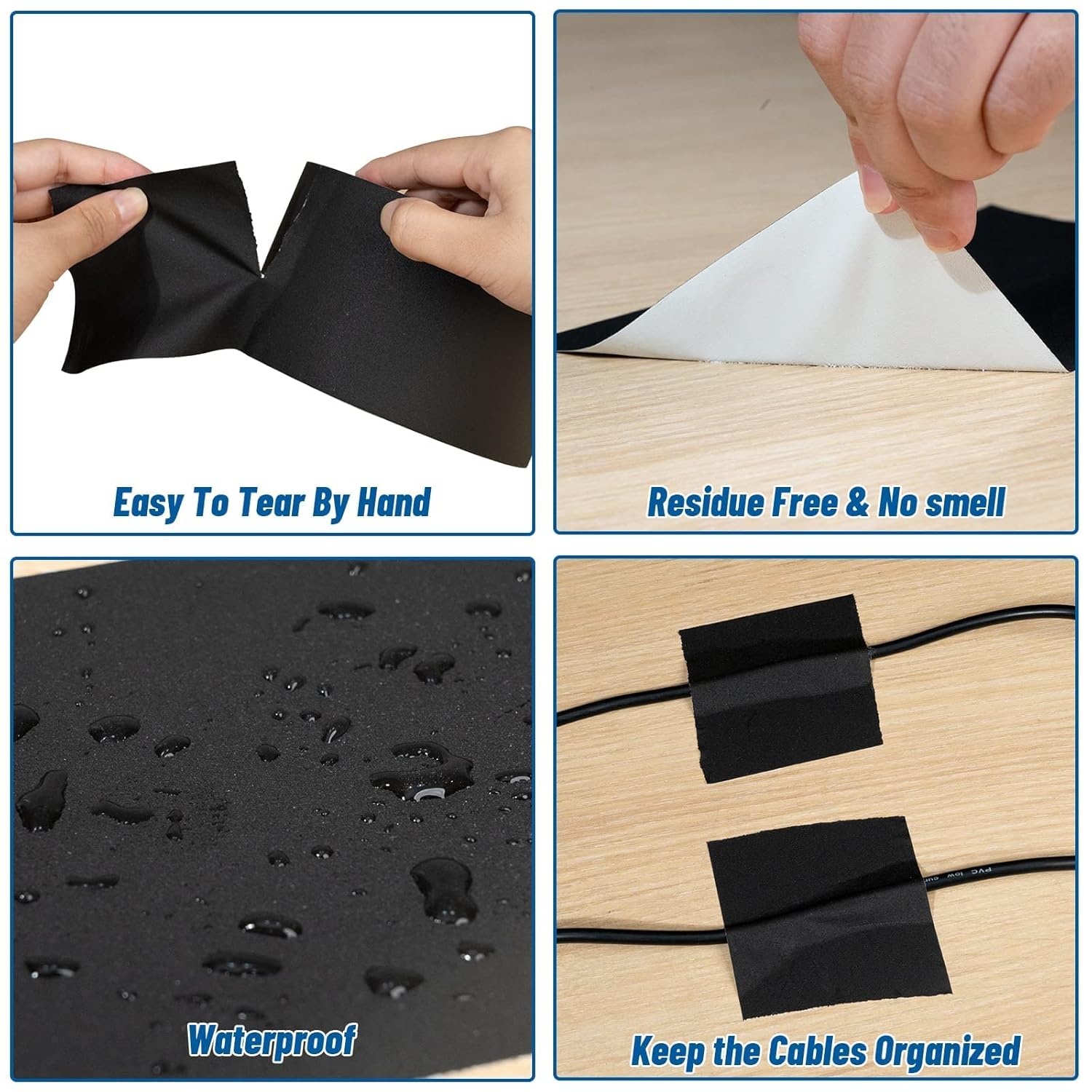 3" Black Gaffers Tape Bulk Pack - 12 Rolls, 30 Yards per Roll - Easy Tear, Non Reflective, Waterproof Cloth Tape for Photography, Filming, Stage - Oleitodh