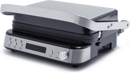 3-in-1 GreenPan Ceramic Nonstick Grill, Griddle & Waffle Maker - Stainless Steel