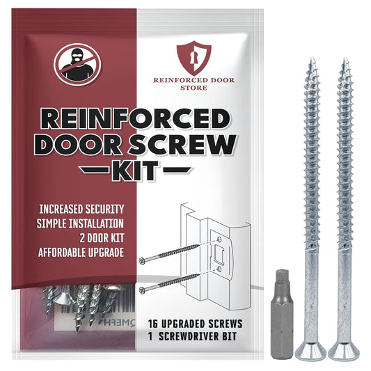 3-Inch Reinforced Door Screw Kit with Screwdriver Bit - Enhance Home Security & Kick Resistance for Strike Plates, Deadbolts, and Hinges