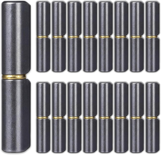 3 Inch Weld On Barrel Hinges - 20 Pack Heavy Duty Carbon Steel Detachable Hinges for Swing Doors, Gates, Trailer Ramps, Driveway Gates - 360° Rotating Bullet Hinges with Low Friction Pin