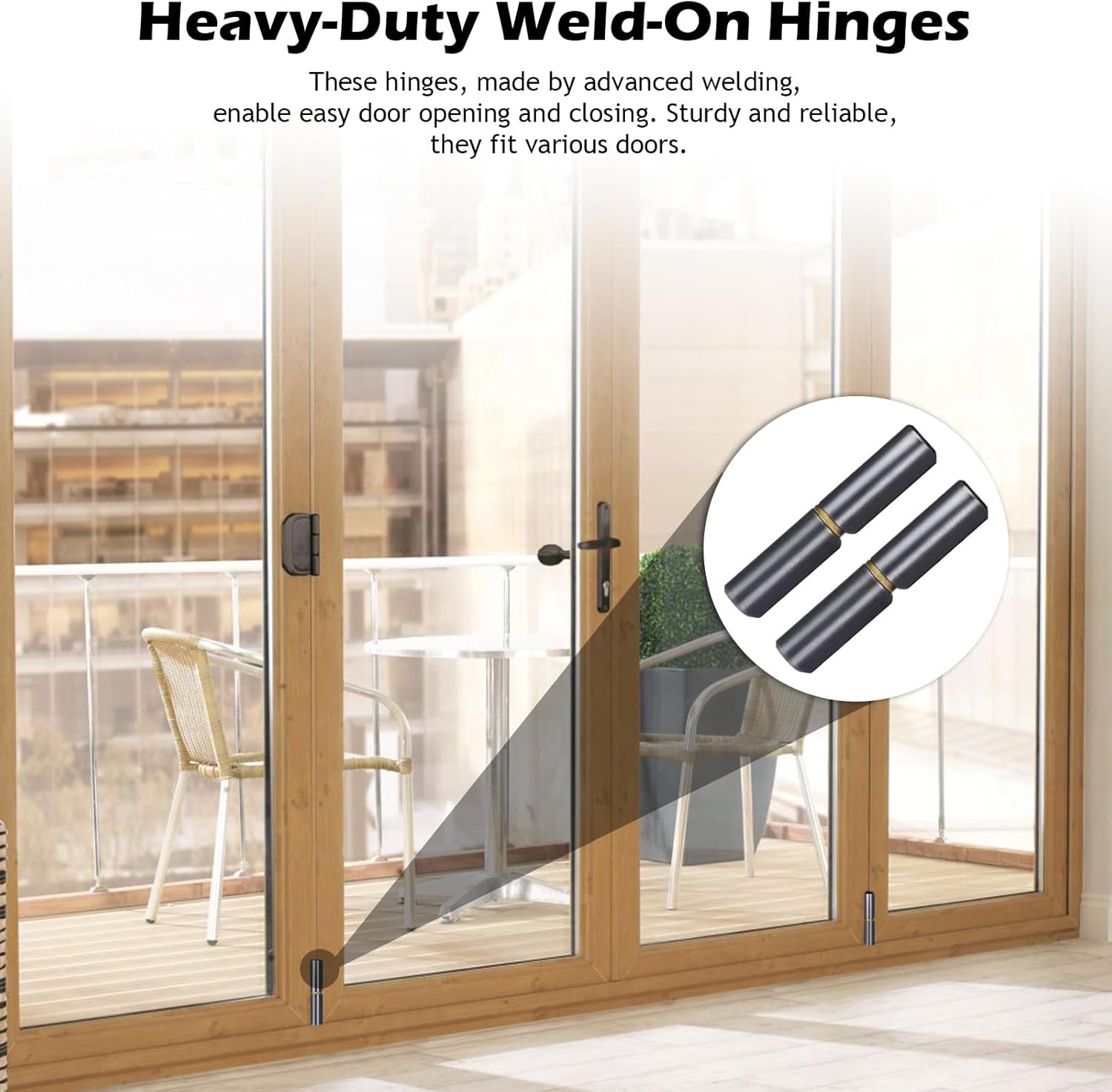 3 Inch Weld On Barrel Hinges - 20 Pack Heavy Duty Carbon Steel Detachable Hinges for Swing Doors, Gates, Trailer Ramps, Driveway Gates - 360° Rotating Bullet Hinges with Low Friction Pin