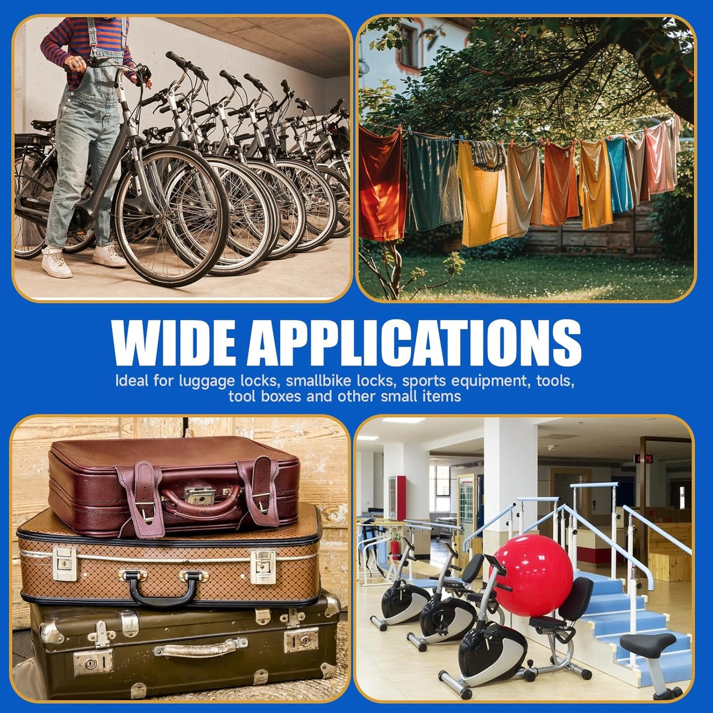 3-Pack 4 Ft Flexible Stainless Steel Security Cable with Loops - 3mm Safety Cable for Bike Locks and Luggage