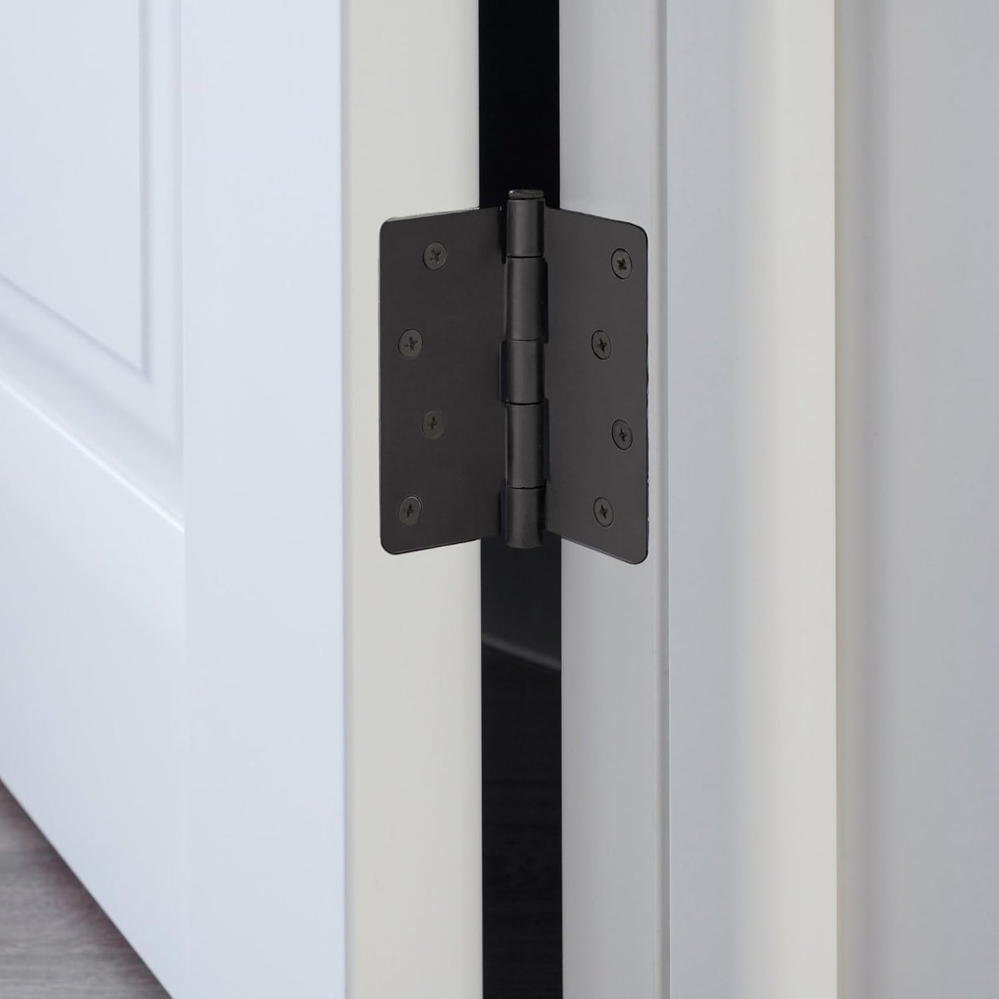 3-Pack 4"x4" Steel Door Hinges for Interior Doors, Matte Black Finish by Design House