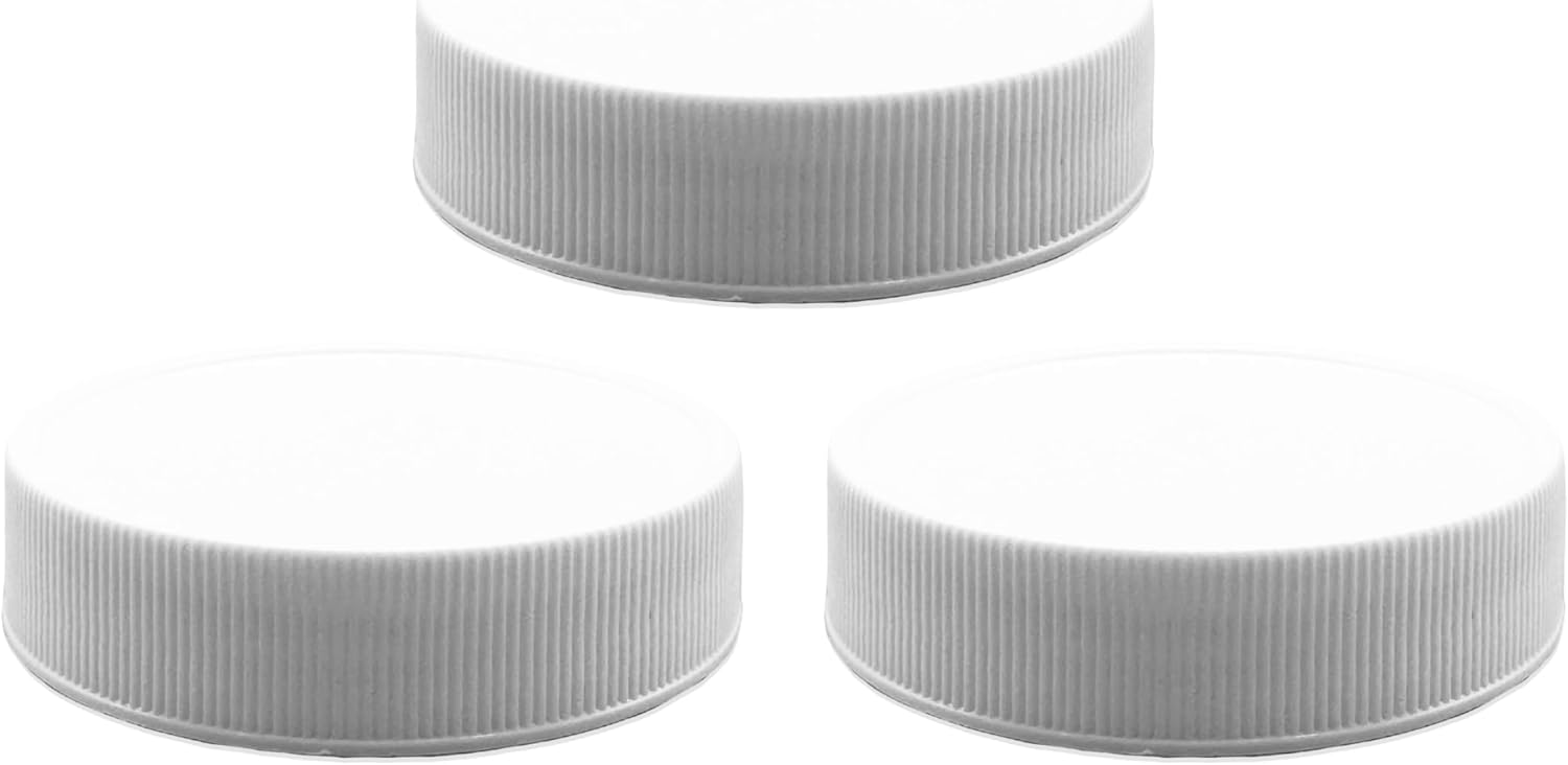 3 Pack Clearview Containers 70-450 RG Food Grade Jar Lids with Foam Liner - Leakproof Plastic Replacements