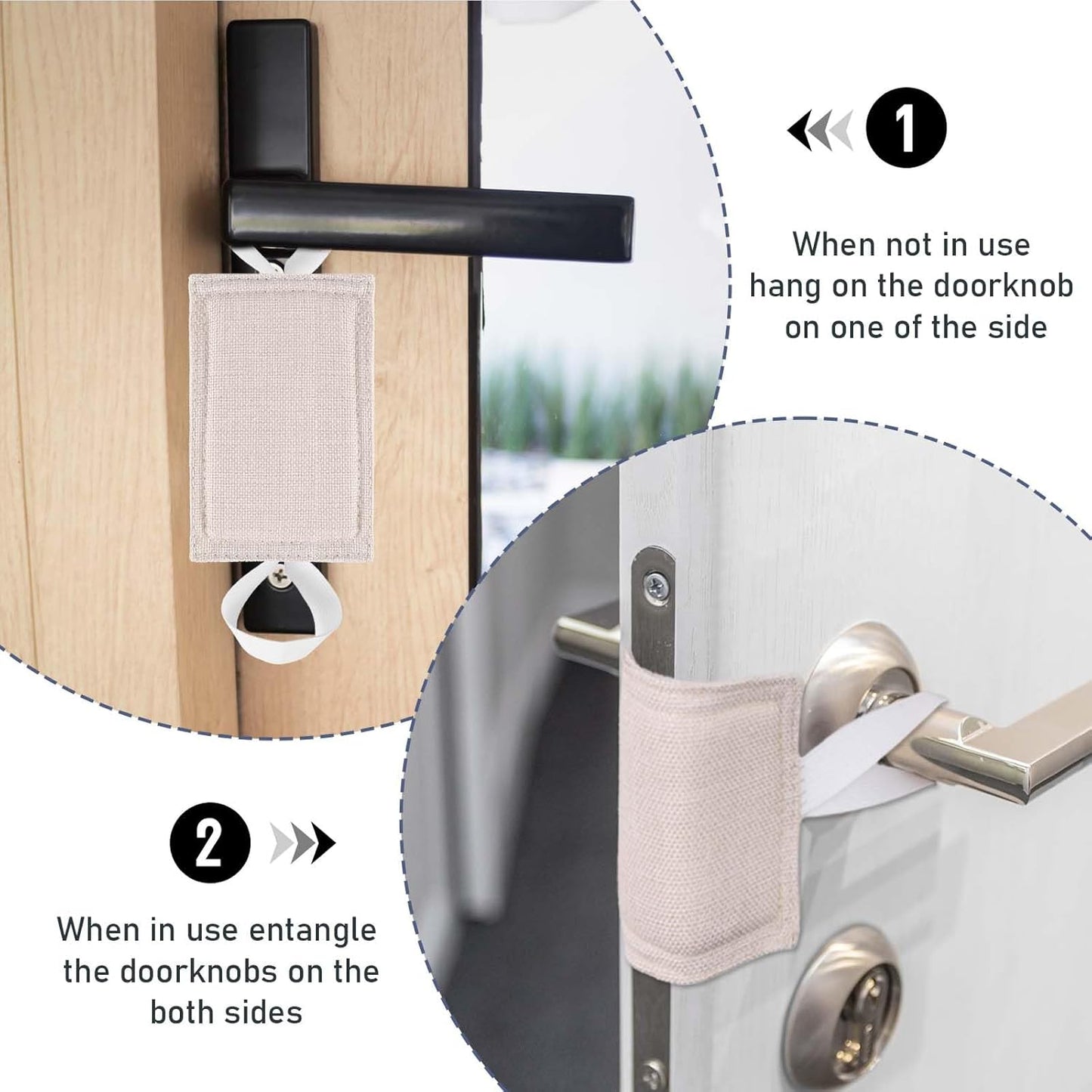 3-Pack Door Handle Silencer Set - Noise-Reducing, Safety Door Closer Cushions for Light Sleepers - Prevents Accidental Locking - 5.5 x 3.5 inch